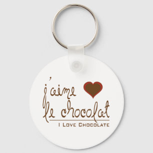 I Love Chocolate, in French! Keychain