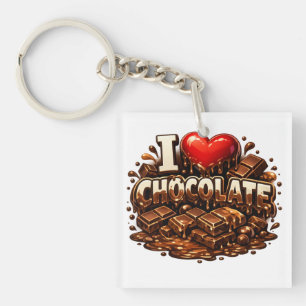 I Love Chocolate Keychain