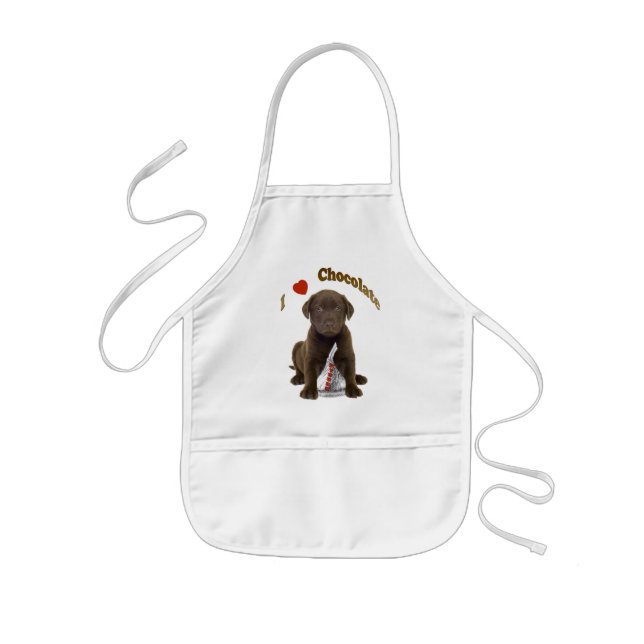 I love Chocolate Kisses Kids Apron (Front)