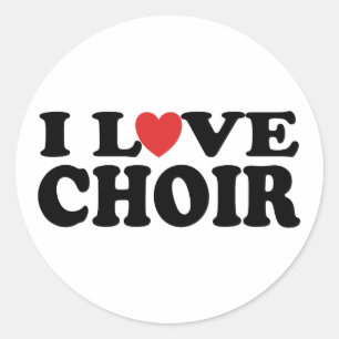 I Love Choir Classic Round Sticker