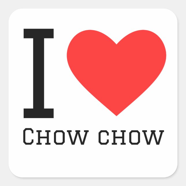 I love chow chow square sticker (Front)