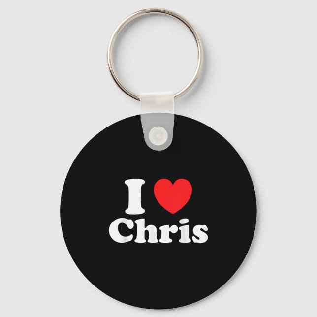 I Love Chris Valentine Sorry Ladies Guys Heart Bel Keychain (Front)