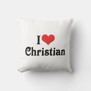 I Love Christian Throw Pillow