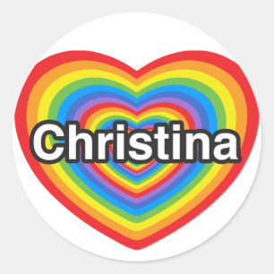 I love Christina. I love you Christina. Heart Classic Round Sticker