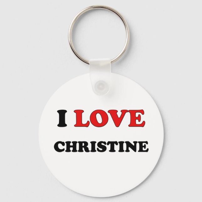 I Love Christine Keychain (Front)