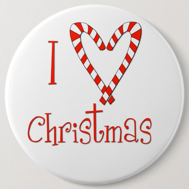 I love Christmas 6 Inch Round Button (Front)