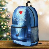 I Love Christmas Blue Winter Reindeer