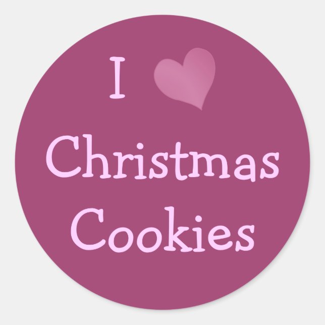 I Love Christmas Cookies Classic Round Sticker (Front)