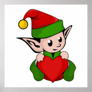 "I LOVE CHRISTMAS" ELF POSTER