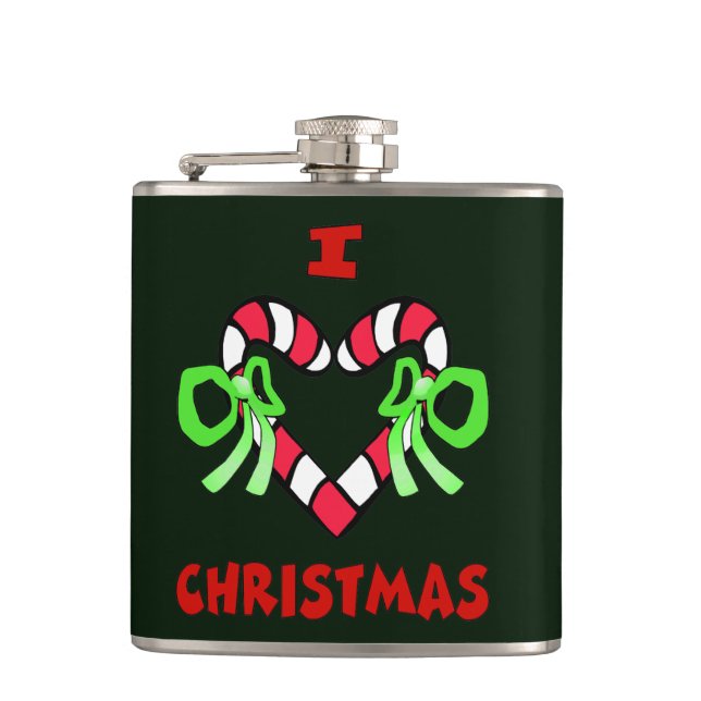 I Love Christmas Flask (Front)