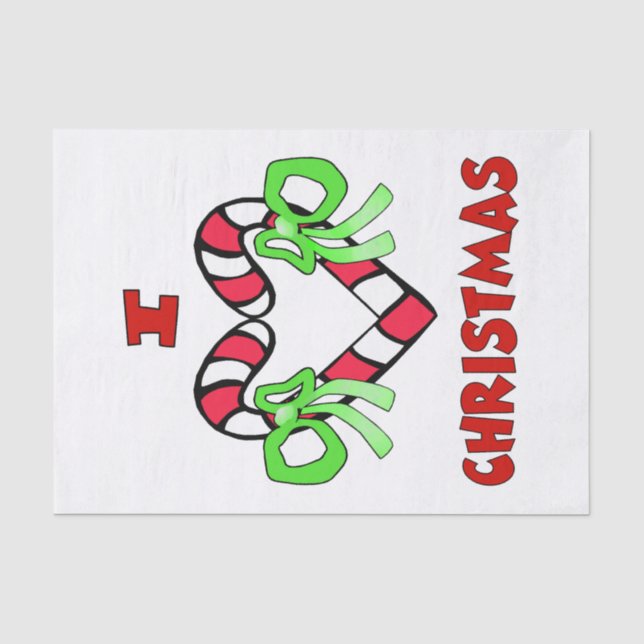 I Love Christmas Tissue Paper (Front)