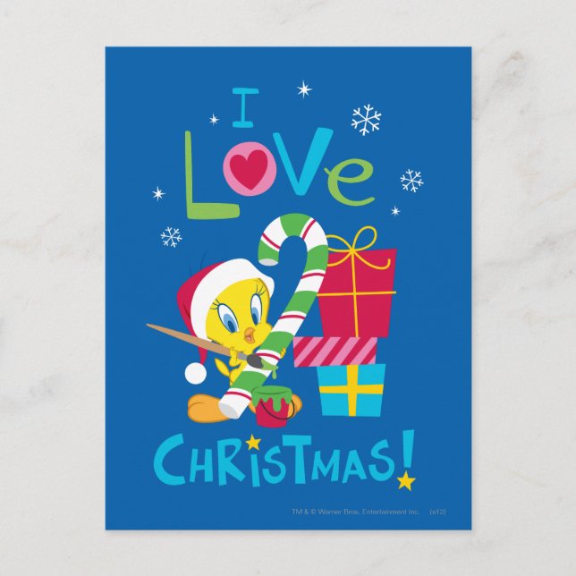 I Love Christmas - TWEETY™ Holiday Postcard (Front)