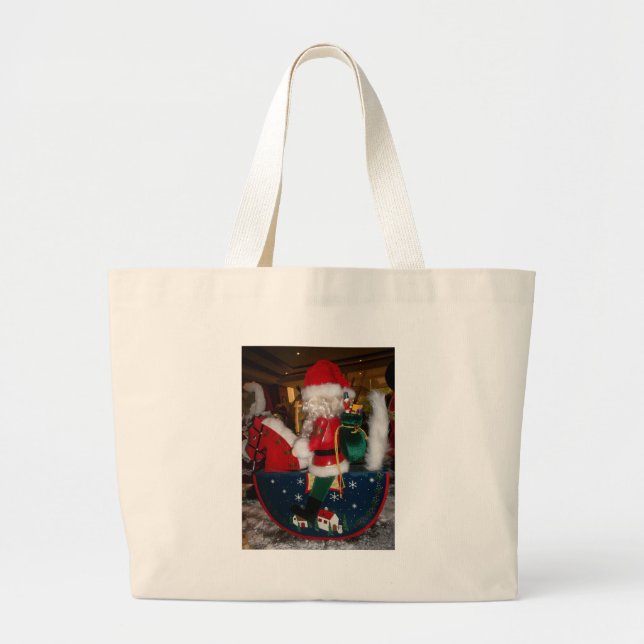 I love Christmas With Snow Happy Holidays Large Tote Bag (Front)