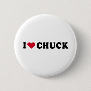 I LOVE CHUCK 2 INCH ROUND BUTTON