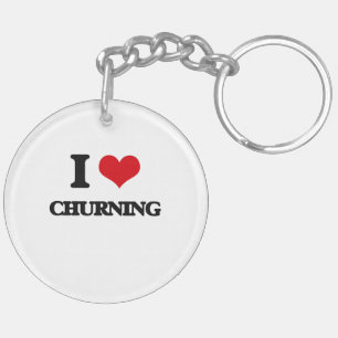 I love Churning Keychain