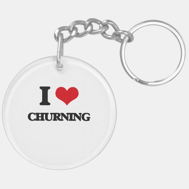 I love Churning Keychain (Back Right)