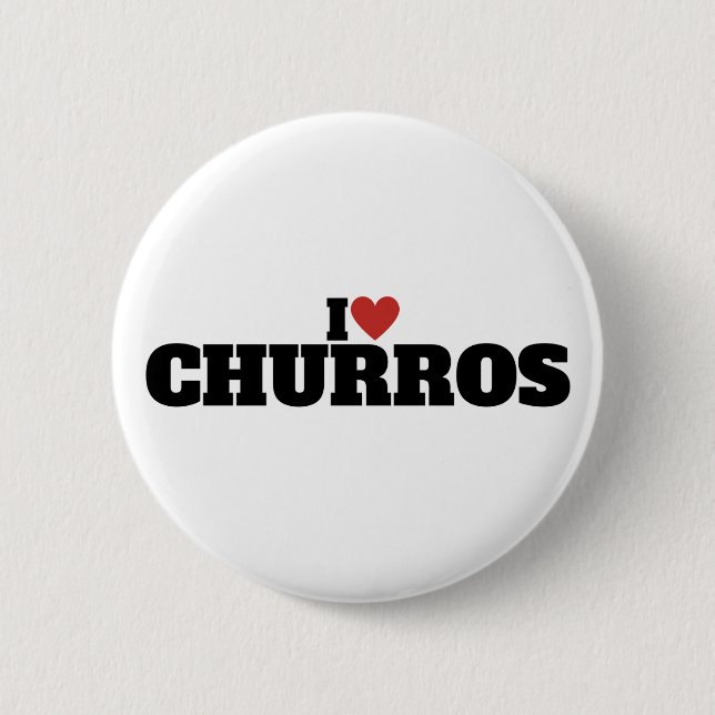 I Love Churros 2 Inch Round Button (Front)