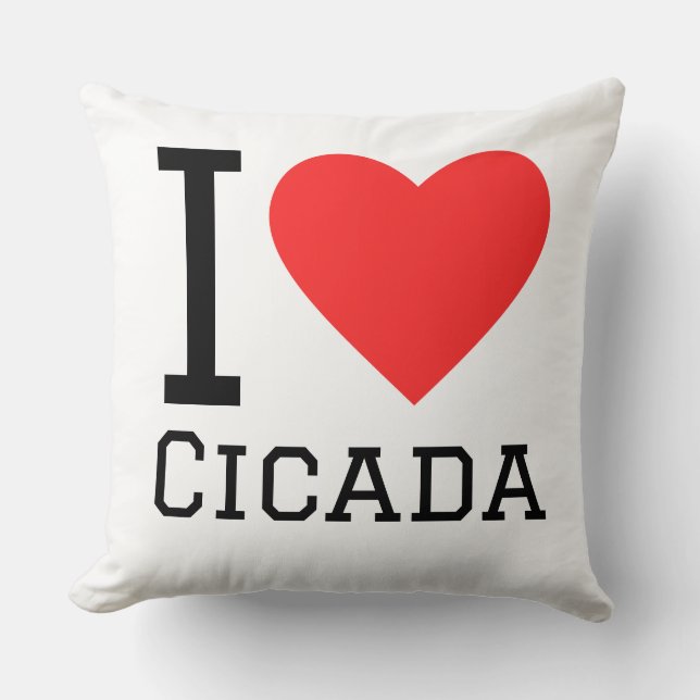 I love cicada throw pillow (Front)