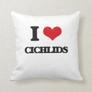 I love Cichlids Throw Pillow