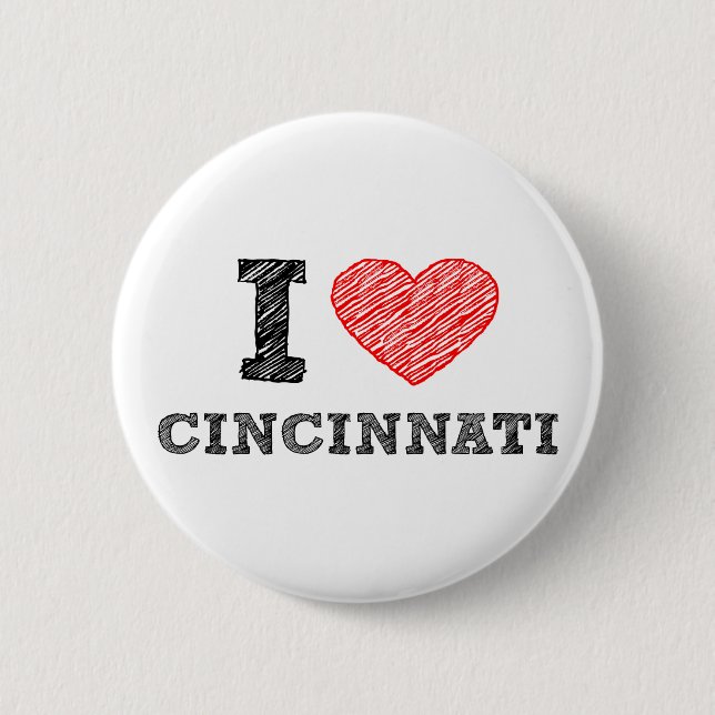 I-Love-Cincinnati 2 Inch Round Button (Front)
