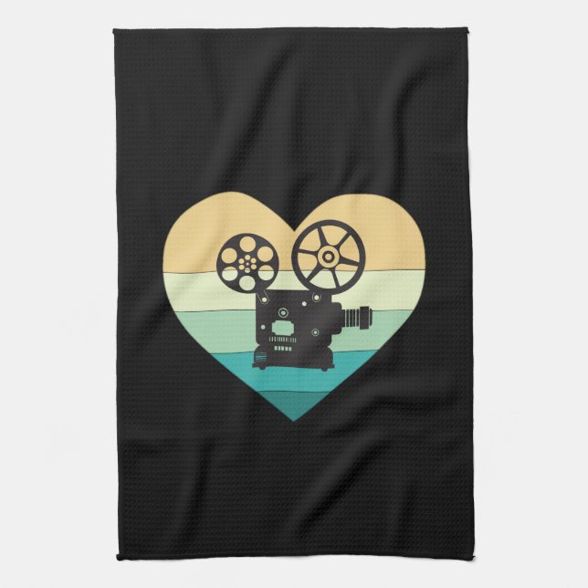 I Love Cinema Retro Movie Projector Kitchen Towel (Vertical)