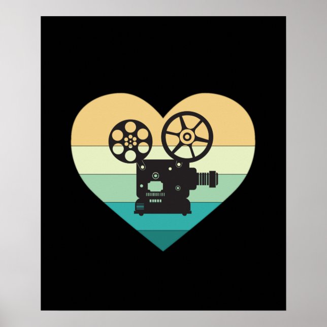 I Love Cinema Retro Movie Projector Poster (Front)