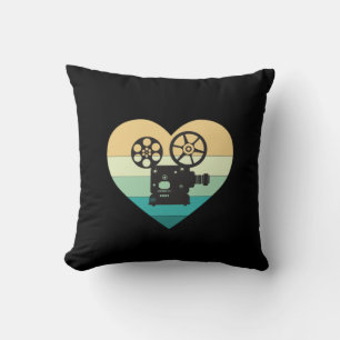 I Love Cinema Retro Movie Projector Throw Pillow