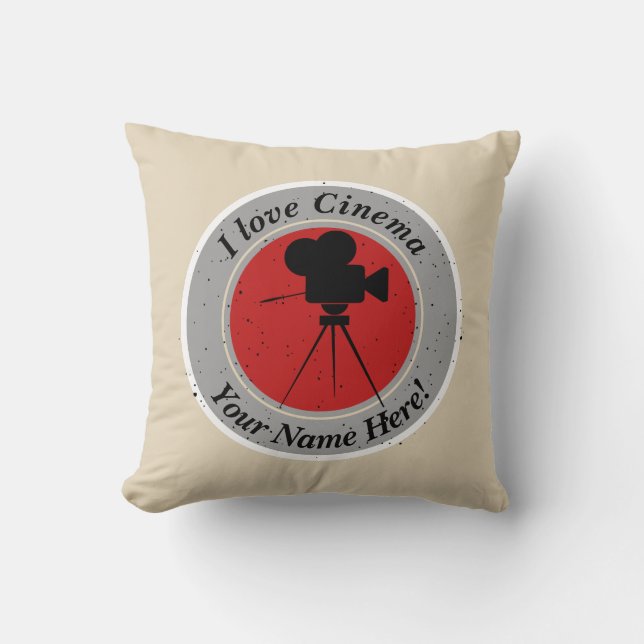 I love Cinema Throw Pillow (Front)