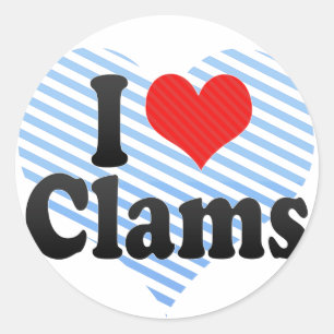 I Love Clams Classic Round Sticker