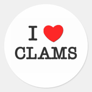 I Love CLAMS ( food ) Classic Round Sticker