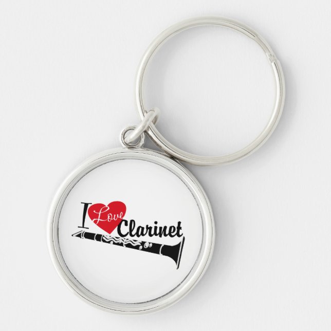 I Love Clarinet Keychain (Front)