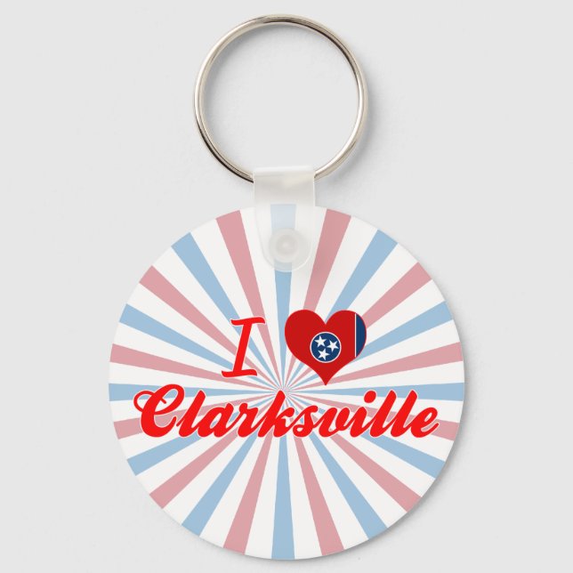 I Love Clarksville, Tennessee Keychain (Front)