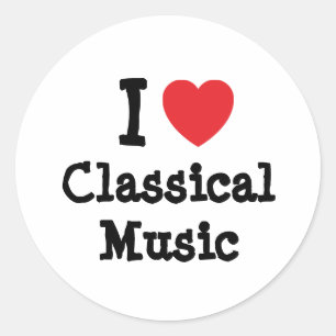 I love Classical Music heart custom personalized Classic Round Sticker