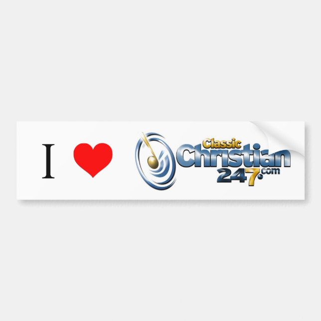 I Love ClassicChristian247.com Bumper Sticker (Front)