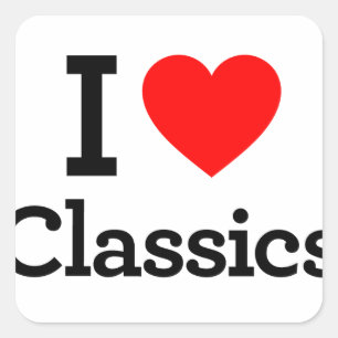 I Love Classics Square Sticker
