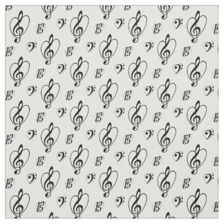 "I Love Clefs" Fabric