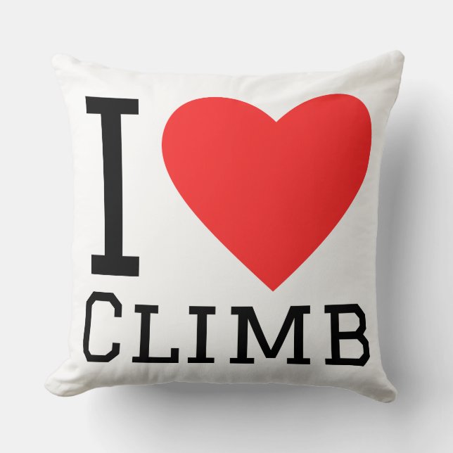 I love climb throw pillow (Front)