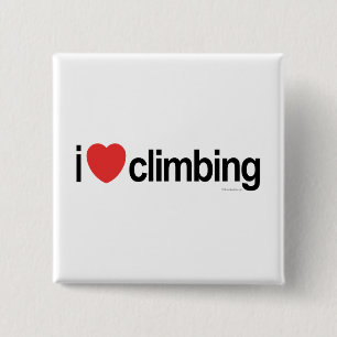 I Love Climbing 2 Inch Square Button