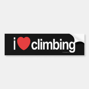 I Love Climbing Bumper Sticker