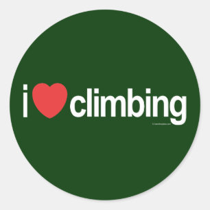 I Love Climbing Classic Round Sticker