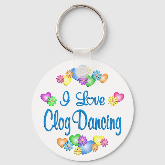 I Love Clog Dancing Keychain (Front)