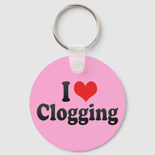 I Love Clogging Keychain (Front)
