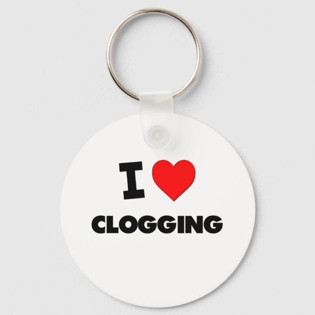 I love Clogging Keychain (Front)