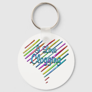 I Love Clogging Keychain