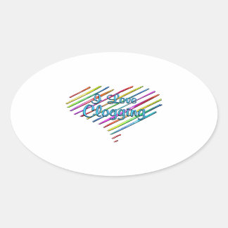 I Love Clogging Oval Sticker