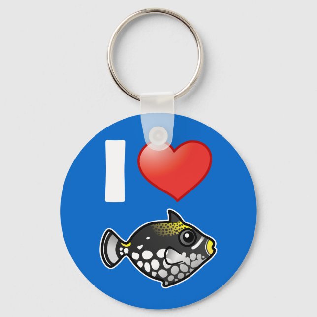 I Love Clown Triggerfish Keychain (Front)