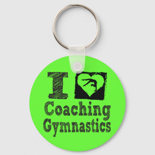 I Love Coaching Gymnastics Keychain