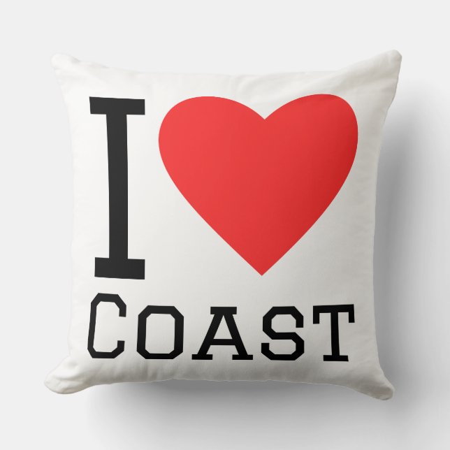 I love coast throw pillow (Front)