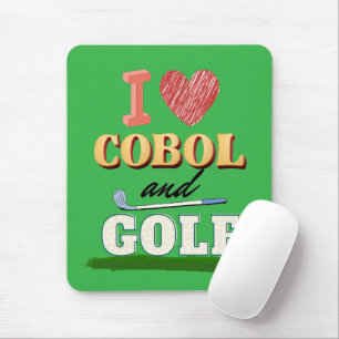 I Love Cobol Programming and Golf  Mouse Pad