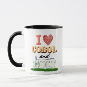 I Love Cobol Programming and Golf T-Shirt Mug